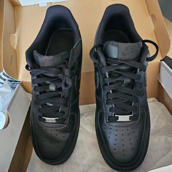 Nike Men's Air Force 1 Low Top Triple Black Basketball Sneakers Shoes Size 9